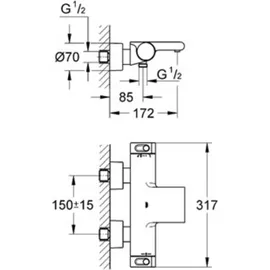 Grohe Grohtherm 2000 Thermostat-Wannenbatterie DN 15 (34174001)