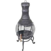 Terrassenofen Hhg-352, Feuerstelle Terrassenkamin Gartenkamin Gartenofen, Gusseisen 11,7kg 91x42x42cm
