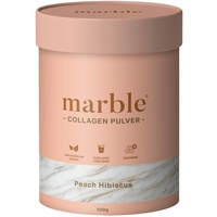 marble® Collagen Pulver 500 g - Collagen Peptide skin glow - Aminosäuren Komplex hochdosiert - Kollagen Pulver in Pappdose ohne Plastiklöffel – Peach Hibiscus