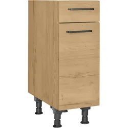 Unterschrank NOBILIA ""Structura", Ausrichtung wählbar, vormont., in den Breiten 30, 45 und", braun (front und korpus: eiche sierra nachbildung), B:30cm H:87cm T:58,3cm, Schränke, 60 cm Breite, mit höhenverstellbaren Sockelfüßen, vormontiert