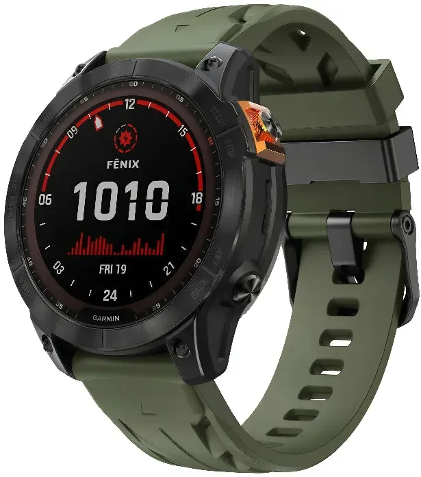 Strap-it Garmin Descent G1 Armband Silikon für Garmin Descent G1 - Armeegrün - Schnallenverschluss