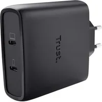 Trust Maxo USB-C-GaN-Ladegerät 100 W mit 2 USB-C-Anschlüssen, Schwarz