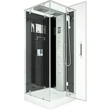 AcquaVapore D38-03R1 Komplettdusche 80 x 80 cm schwarz Sicherheitsglas