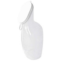 Urinflasche für Frauen, durchscheinend, autoklavierbar, weißer Deckel, 1 Liter
