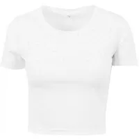Build Your Brand Damen By042-ladies Cropped Tee T-Shirt, Weiß,