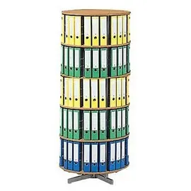 REEF Ordnerdrehsäule buche bis zu 120 Ordner, Komplett drehbar, H: 193,0 cm