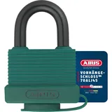 ABUS Vorhängeschloss 70AL/45 aus massivem Aluminium - wetterfest - mit Schutzkappe und Kunststoffummantelung - ABUS-Sicherheitslevel 5 - Grün