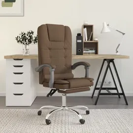 vidaXL Bürostuhl mit Massagefunktion Stoff Braun