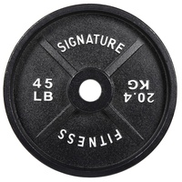 Signature Fitness Deep Dish Hantelscheiben aus Gusseisen mit E-Beschichtung, 5,1 cm, Schwarz