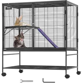 Vevor Kleintierkäfig 2-stöckiger Frettchenkäfig mit Tablett Rampe 92x58x100cm