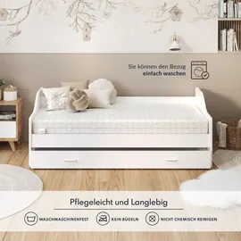Fdm Memory Duo Matratze 100x200 cm Taschenfederkern Höhe 27 cm Härtegrad H2 H3 7-Liegezonen Öko-Tex Allergikergeeignet Bezug Waschbar Visco-Schaum