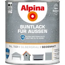 Alpina Buntlack für Aussen 750 ml silbergrau seidenmatt
