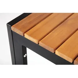 Gastro Bolero quadratischer Stahl- und Akazienholztisch 80cm