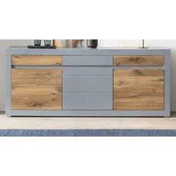 Furn.Design Sideboard in Platingrau matt und Zinneiche Wohn- und Esszimmer Kommode 217 x 90 cm Tamaris