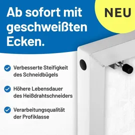 Bautec Styroporschneider GAZELLE 7 » Set inkl. 10 Schneidedrähte , Gerüsthalterung, Schleifraspel » Heißdrahtschneider