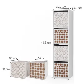 Vicco Raumteiler Ludus 37 x 145 x 34 cm Weiß