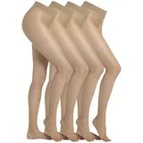 CAMANO Damen, Gr. 44, beige, Obermaterial: 90% Polyamid, 10% Elasthan, unifarben, elastisch, Strumpfhosen Feinstrumpfhose, mit leicht verstärkte, kaum sichtbare Fußspitze