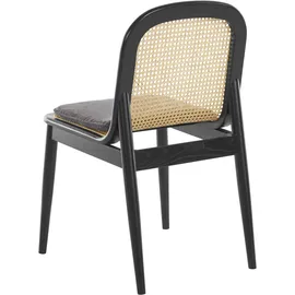 LeGer Home by Lena Gercke Esszimmerstuhl "Lina, 2er-Set, Massivholz", schwarz (schwarz, schwarz), H:83cm T:54,7cm, Polyester, LEGER HOME BY LENA GERCKE, Stühle, Esszimmerstuhl, Polsterstuhl mit Rahmen und Beinen aus massivem Eschenholz