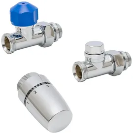 Schulte ExpressPlus Thermostat-Set Durchgang verchromt