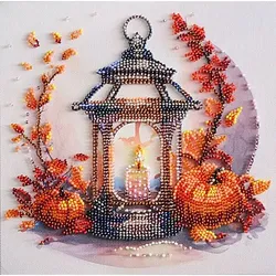Perlen-Stickbild "Herbstlicht", 20 x 20 cm