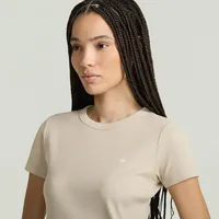 G-Star "Rib Cap Sleeve T-Shirt - beige - Damen,