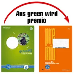 Staufen® Schulheft green Lineatur 40 kariert DIN A4 Rand rundum, 16 Blatt