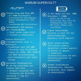 supervolt LiFePO4 150Ah 12.8V mit Bluetooth BMS (0% MwSt nach §12 Abs.3 UstG)