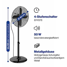 Clatronic PC-VL 3064 MS Standventilator Schwarz 40 cm