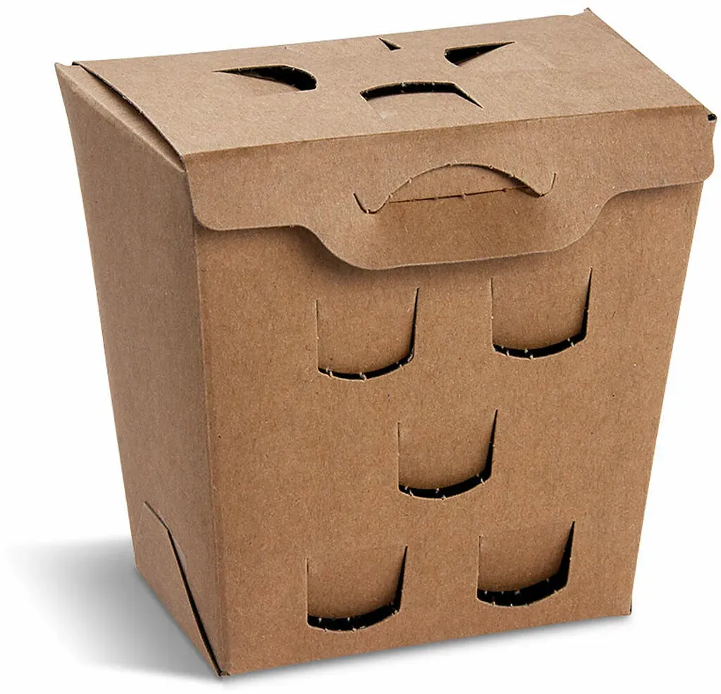 BIONATURE Pommes Fritesboxen kraft braun 11 x 11 x 7,3cm Fettbarriere, 50 Stk.