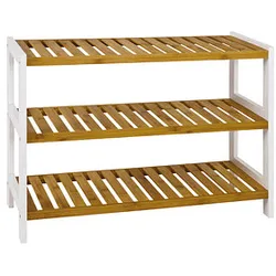 HAKU Möbel Schuhregal bambus, weiß 70,0 x 26,0 x 55,0 cm