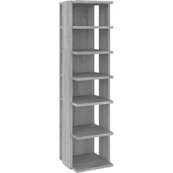 vidaXL Schuhregale 2 Stk. Grau Sonoma 27,5x27x102 cm Holzwerkstoff