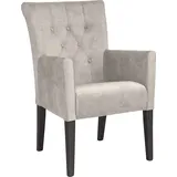 Home Affaire Esszimmerstuhl HOME AFFAIRE "King", weiß (milchfarben, wenge), B:60cm H:92cm T:65cm, Polyester, Stühle, Esszimmerstuhl, Esszimmerstuhl mit Knopfheftung