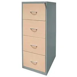 Gürkan Hängeregistraturschrank silber, ahorn 4 Schubladen 40,0 x 62,0 x 132,0 cm