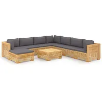 vidaXL 9-tlg Garten-Lounge-Set mit Kissen Massivholz Teak Modell 4