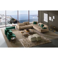 JVmoebel Ecksofa Leder L-Form Luxus Sofas Sofas Ecke Ecksofa Couch Italienische Möbel beige