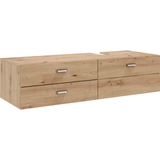 WELLTIME Waschbeckenunterschrank »Guardo«, Hängender Waschtisch mit zwei Schubladen - Maße (B/T/H) 140/53/35 cm braun
