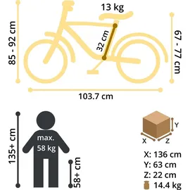 Bikestar Urban Jungle 24" türkis/pink Handbremsen