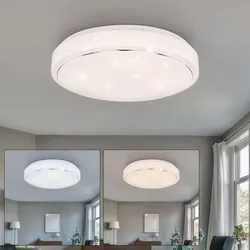 Deckenlampe Sternenhimmel Schlafzimmer Lampen Decke LED Deckenleuchte Schlafzimmer Modern, opal, 1x 24W 1800Lm warmweiß-kaltweiß, DxH 37,5 x 7,5 cm