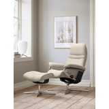 Stressless Relaxsessel STRESSLESS Sunrise Sessel Gr. Struktur fein JASMINE, Cross Base Schwarz, Rela x funktion-Drehfunktion-PlusTMSystem-Gleitsystem-BalanceAdaptTM, B/H/T: 79 cm x 103 cm x 73 cm, beige (beige jasmine) Lesesessel und Relaxsessel