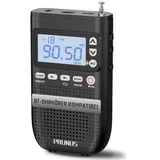 PRUNUS J-618 AM FM Mini Radio mit Bluetooth- Kopfhörern Verbunden, Digital Radio Klein unterstützt Manuelle Senderspeicher, Sleep Timer, Taschenradio mit 2000mah Akku, SD Card/Bluetooth Lautsprecher.
