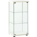 vidaXL Vitrinenschrank mit 3 Schichten Glasvitrine Sammlervitrine Vitrine Schrank Bücherschrank Wohnzimmer Schlafzimmer Hartglas Weiß