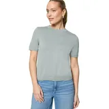 Zero Kurzarmpullover mit Wellensaum Silber Blau 42