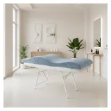 STM Company Massageliege Memory Foam Wellenmatratze für Kosmetikliege (180x60 cm / 190x70 cm, mit Veloursbezug), Anatomischer Lash Topper für Wimpern, PMU & Kosmetik blau 180x60 cm