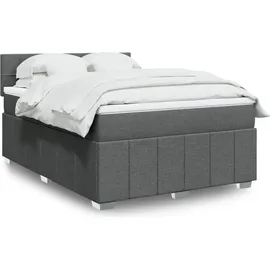 vidaXL Boxspringbett 140 x 200 cm Dunkelgrau