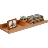 Relaxdays Wandregal 40 cm x 5 cm x 15 cm Walnuss