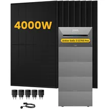 Anker SOLIX Solarbank 3 E2700 Pro 13,5 kWh inkl. 4x BP2700 Erweiterungsakku + 8x 500W Solarmodule + 5x Smart Plug