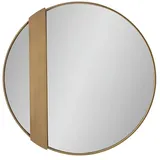 JVmoebel Eleganter Runder Wandspiegel 90 x 90 cm Braun