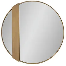 JVmoebel Eleganter Runder Wandspiegel 90 x 90 cm Braun