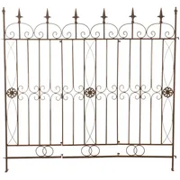 CLP Gartenzaun 124 x 116 cm Antik Braun/Metall
