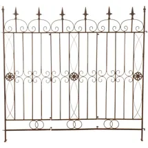 CLP Gartenzaun 124 x 116 cm Antik Braun/Metall